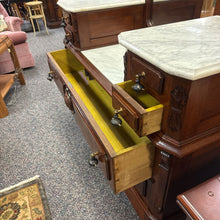 Load image into Gallery viewer, Antique Walnut Dresser w/Mirror Marble Top (90x51x22)
