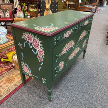 Load image into Gallery viewer, Green Painted 4 Drawer Dresser (36x50x21)
