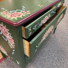 Load image into Gallery viewer, Green Painted 4 Drawer Dresser (36x50x21)
