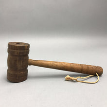 Load image into Gallery viewer, Antique Primitive Hand Made Wooden Judge's Gavel or Auctioneers Mallet (10")
