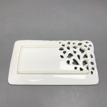 Load image into Gallery viewer, White Porcelain Cut-Out Lace Serving Platter-2 available (13x7)
