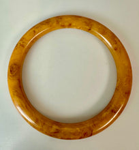 Load image into Gallery viewer, Vintage Butterscotch Swirl Bakelite Rounded Bangle Bracelet (8" Inside Circumference)

