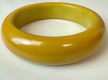 Load image into Gallery viewer, Vintage Golden Yellow Bakelite Bangle Bracelet (8" Inside Circumference)
