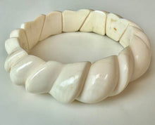 Load image into Gallery viewer, Vintage Carved Bone Bangle Bracelet As-Is (7.5" Inside CIrcumference)

