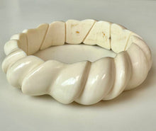 Load image into Gallery viewer, Vintage Carved Bone Bangle Bracelet As-Is (7.5" Inside CIrcumference)
