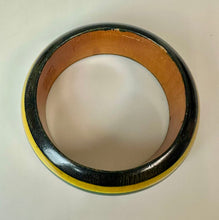Load image into Gallery viewer, Vintage Painted Stripe Wood Bangle Bracelet (8" Inside Circumference)
