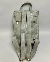 Load image into Gallery viewer, Joy Susan Gray Distressed Vegan Leather Backpack Purse (12x11x4")
