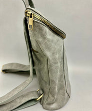 Load image into Gallery viewer, Joy Susan Gray Distressed Vegan Leather Backpack Purse (12x11x4")
