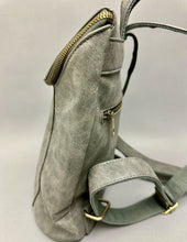 Load image into Gallery viewer, Joy Susan Gray Distressed Vegan Leather Backpack Purse (12x11x4")
