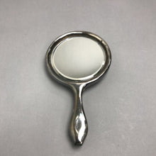 Load image into Gallery viewer, Antique Silverplate Floral Hand Mirror (10")
