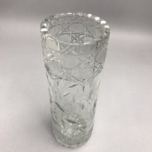 Load image into Gallery viewer, Antique American Brilliant Daisy &amp; Leaf Cylinder Vase (12")
