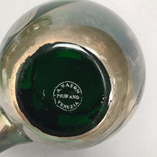 Load image into Gallery viewer, Venezia Murano Bohemian Green Silver Inlay Glass Covered Punch Bowl, Ladle &amp; 6 Cups (As Is)

