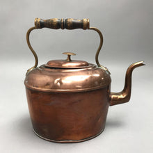 Load image into Gallery viewer, Vintage Copper Kettle with Brass &amp; Wood Handle (7")
