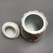 Load image into Gallery viewer, Vintage Ceramic Grape Motif Canister with Lid (5")
