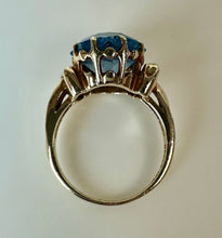 Load image into Gallery viewer, 10K Gold Star Cut Blue Topaz Vintage Ring sz 7.25 (5.2g)
