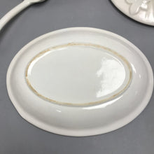 Load image into Gallery viewer, Vintage White Soup Tureen with Leaf Motif Underplate, Lid &amp; Ladle (6x9x7)
