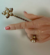 Load image into Gallery viewer, Jacqueline Kent Fairy Godmother Hand with Wand Pearl Detail Brooch Pin (3")
