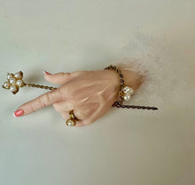 Load image into Gallery viewer, Jacqueline Kent Fairy Godmother Hand with Wand Pearl Detail Brooch Pin (3")
