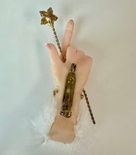 Load image into Gallery viewer, Jacqueline Kent Fairy Godmother Hand with Wand Pearl Detail Brooch Pin (3")
