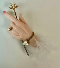 Load image into Gallery viewer, Jacqueline Kent Fairy Godmother Hand with Wand Pearl Detail Brooch Pin (3")
