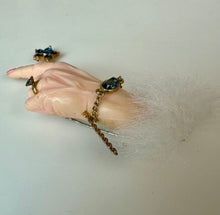 Load image into Gallery viewer, Jacqueline Kent Fairy Godmother Hand with Wand Blue Gem Detail Brooch Pin (3")
