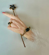 Load image into Gallery viewer, Jacqueline Kent Fairy Godmother Hand with Wand Blue Gem Detail Brooch Pin (3")
