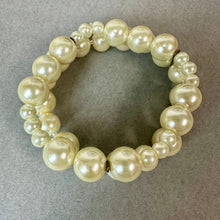 Load image into Gallery viewer, Vintage Layered Chain &amp; Faux Pearl Statement Necklace &amp; Stretch Bracelet Set NIB
