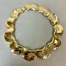 Load image into Gallery viewer, Vintage Goldtone Modernist Statement Collar Necklace (21")
