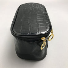 Load image into Gallery viewer, Estee Lauder Black Faux Alligator Makeup Cosmetic Bag (10x12x4)
