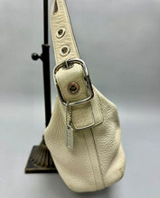 Load image into Gallery viewer, Vintage Coach Ivory Pebbled Leather East West Shoulder Bag Purse (8x12x4")
