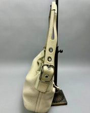 Load image into Gallery viewer, Vintage Coach Ivory Pebbled Leather East West Shoulder Bag Purse (8x12x4")
