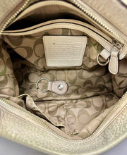 Load image into Gallery viewer, Vintage Coach Ivory Pebbled Leather East West Shoulder Bag Purse (8x12x4")

