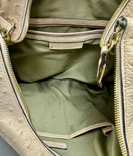 Load image into Gallery viewer, GILI Ostrich Embossed Pale Pink/Brown Leather Hobo Bag Purse (15x17")
