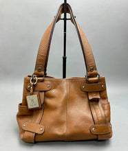 Load image into Gallery viewer, Tignanello Brown Pebbled Leather Shoulder Bag Purse (9x13x5")
