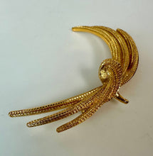 Load image into Gallery viewer, Vintage Monet Goldtone Modernist Swag Brooch Pin (3")
