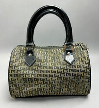 Load image into Gallery viewer, Vintage Designer Logo Canvas Leather Trim Handbag Purse (7x9x6")
