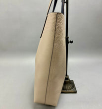 Load image into Gallery viewer, Pale Pink/Navy Vegan Pebbled Leather Reversible Shopper Tote Purse (14x15x3.5")
