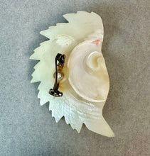 Load image into Gallery viewer, Vintage Carved Mother of Pearl Swirl Brooch Pin (2.5")
