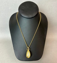 Load image into Gallery viewer, Vintage Joan Rivers Faberge-Inspired Crystal Egg Pendant on 28" Chain
