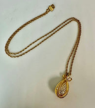 Load image into Gallery viewer, Vintage Joan Rivers Faberge-Inspired Crystal Egg Pendant on 28" Chain
