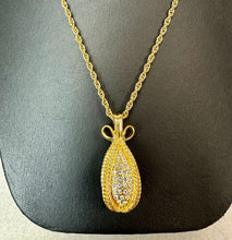 Load image into Gallery viewer, Vintage Joan Rivers Faberge-Inspired Crystal Egg Pendant on 28" Chain
