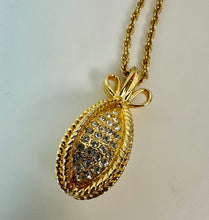 Load image into Gallery viewer, Vintage Joan Rivers Faberge-Inspired Crystal Egg Pendant on 28" Chain
