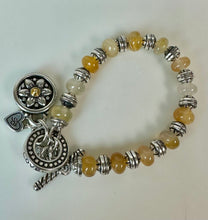 Load image into Gallery viewer, Brighton Agate Beaded Flower Charm Toggle Bracelet (7.5")
