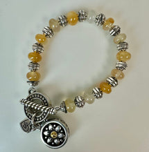 Load image into Gallery viewer, Brighton Agate Beaded Flower Charm Toggle Bracelet (7.5")
