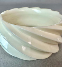 Load image into Gallery viewer, Vintage Huge Molded Ivory Lucite Swirl 1.75" Thick Bangle Bracelet (8" Inside Circumference)
