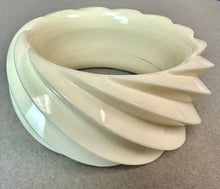 Load image into Gallery viewer, Vintage Huge Molded Ivory Lucite Swirl 1.75" Thick Bangle Bracelet (8" Inside Circumference)
