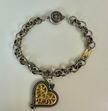 Load image into Gallery viewer, Chico's Two-Tone Heart Charm Bracelet (8")

