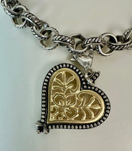 Load image into Gallery viewer, Chico's Two-Tone Heart Charm Bracelet (8")
