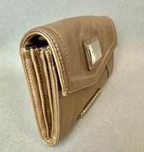 Load image into Gallery viewer, Tignanello Bronze Metallic Leather Envelope Clutch Purse (5x8")
