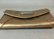 Load image into Gallery viewer, Tignanello Bronze Metallic Leather Envelope Clutch Purse (5x8")
